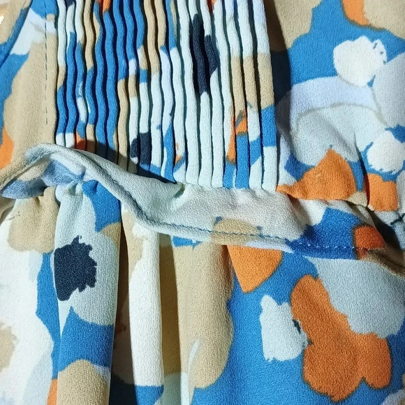 Joie peasant floral boho smocking self tie elastic wrists medium - Picture 12 of 16